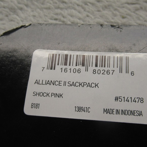 Adidas‎ Alliance II Backpack Womens Pink Drawstring Media Safe Lined Pockets NEW - Picture 5 of 10